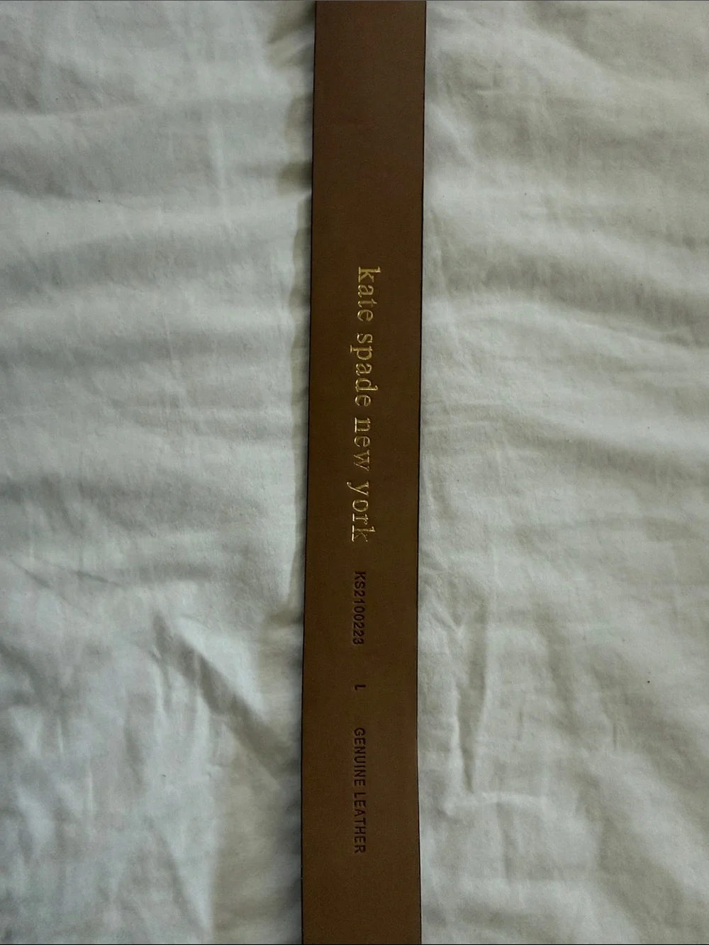 kate spade mauve leather belt with gold heart buckle
